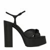 Women * | Best Sale Saint Laurent Leather Bianca Sandals 85 1000 Heeled Sandals