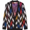 Men * | Budget Saint Laurent Chevron Jacquard Cardigan 2473 Cardigans