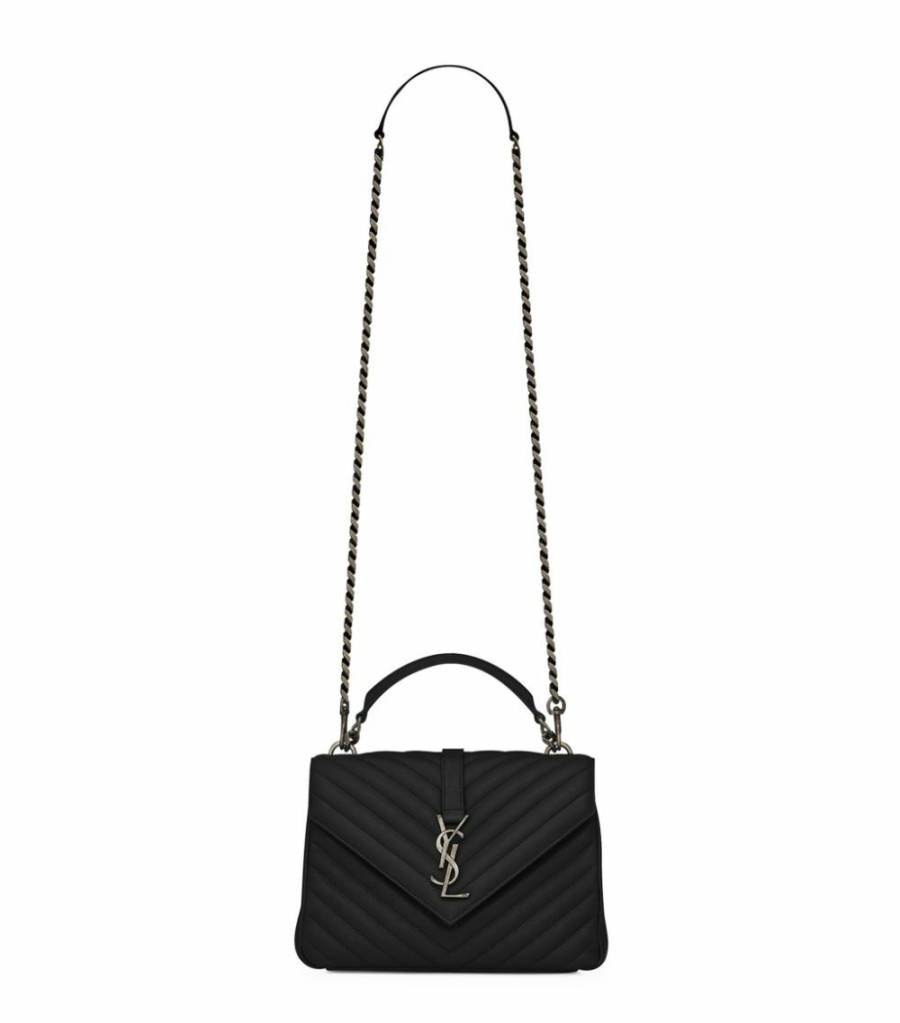 Women * | Coupon Saint Laurent 1000 Mg Collge M Calf Qlt Top Handle Bags