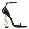 Women * | Cheap Saint Laurent Leather Opyum Sandals 110 1000 Heeled Sandals