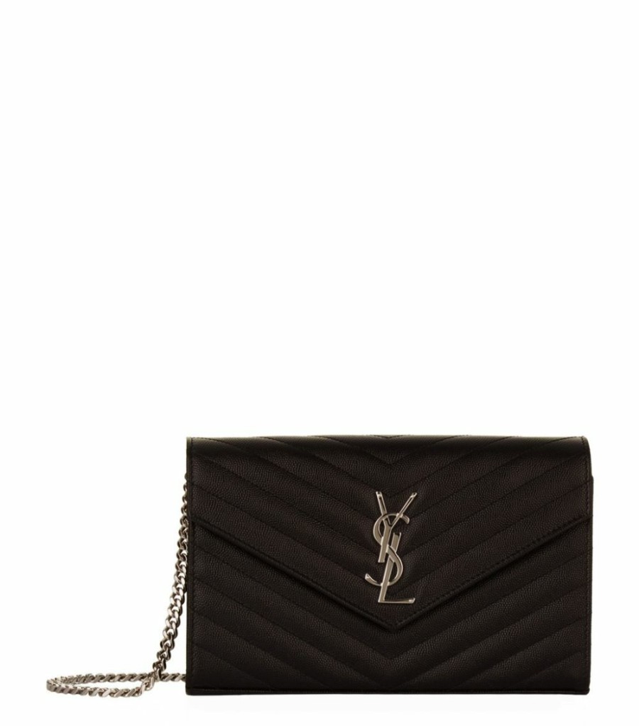 Women * | Best Pirce Monogram Saint Laurent Matelasse Chain Wallet 1000 Crossbody Bags