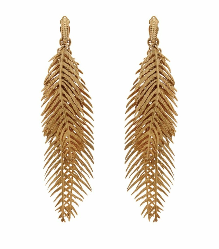 Jewellery & Watches * | Buy Saint Laurent Triple-Palm-Leaf Earrings 8060