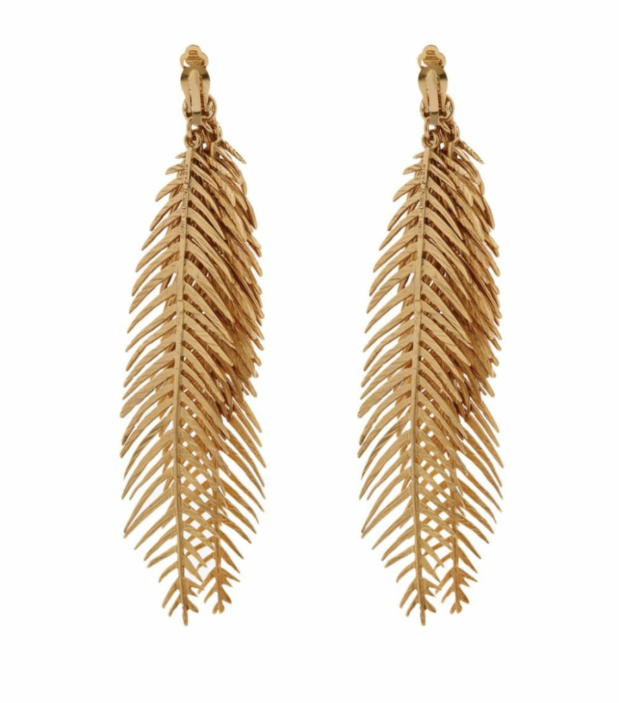 Jewellery & Watches * | Buy Saint Laurent Triple-Palm-Leaf Earrings 8060