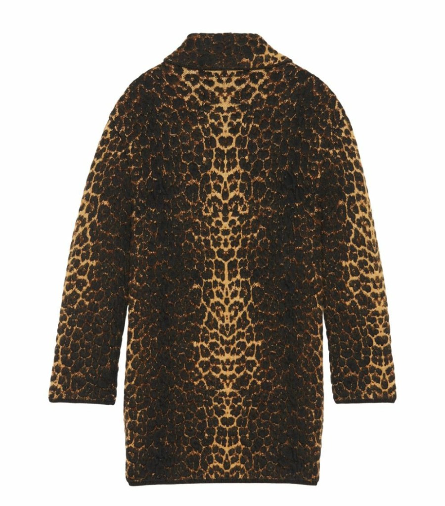 Men * | Budget Saint Laurent Leopard Print Coat 1262 Pea Coats