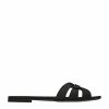 Women * | Cheap Saint Laurent Leather Tribute Sandals 1000 Flat Sandals