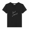 Women * | Brand New Saint Laurent Signature Logo T-Shirt 9787 T-Shirts