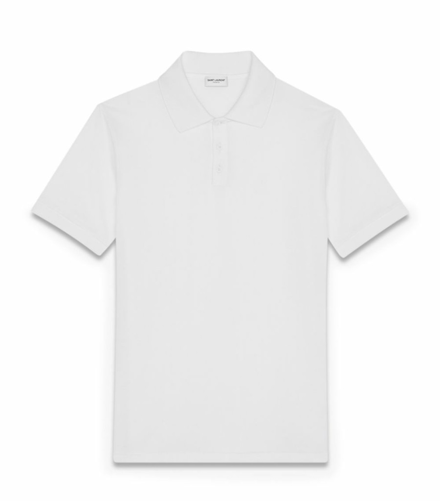 Men * | Hot Sale Saint Laurent Cotton Polo Shirt 9000 Polo Shirts