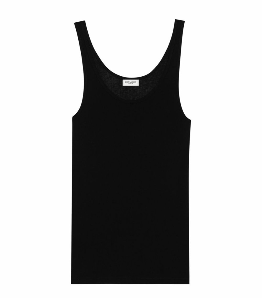 Women * | Buy Saint Laurent Semi-Sheer Tank Top 1000 Camis & Tanks