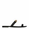 Women * | Discount Saint Laurent Leather Maillon Sandals 1000 Flat Sandals