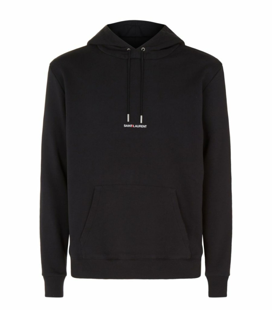 Men * | Hot Sale Saint Laurent Logo Printed Hoodie 1000 Hoodies