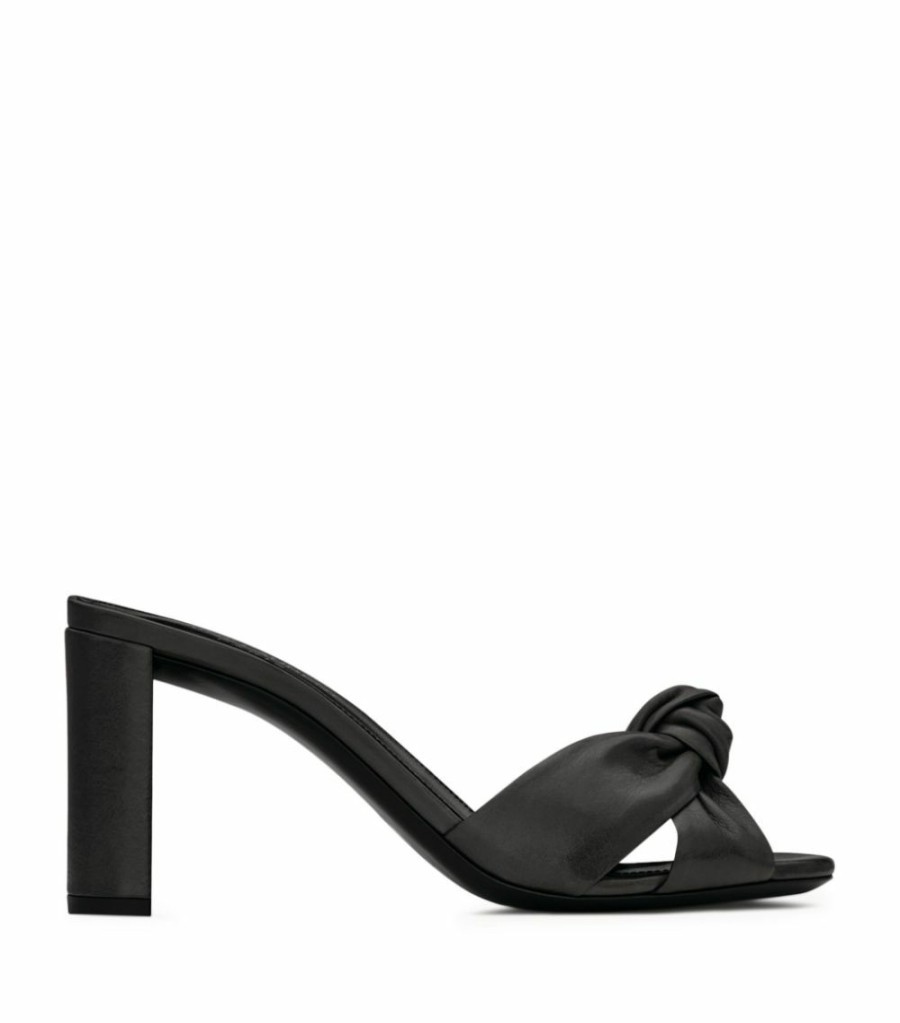 Women * | Top 10 Saint Laurent Leather Bianca Sandals 75 1000 Heel Sandals