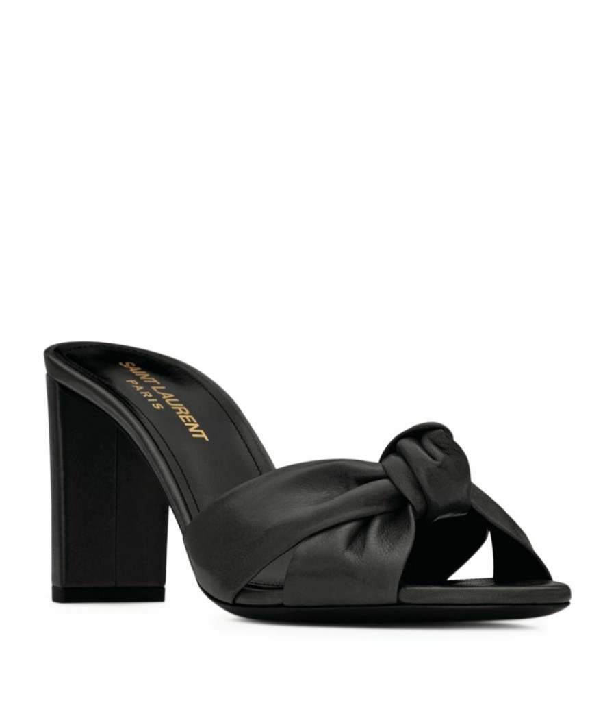 Women * | Top 10 Saint Laurent Leather Bianca Sandals 75 1000 Heel Sandals