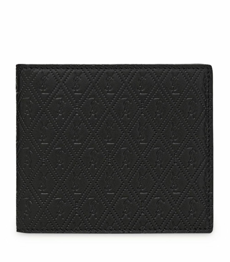 Men * | Hot Sale Saint Laurent Leather Monogram Wallet 1000 Wallets