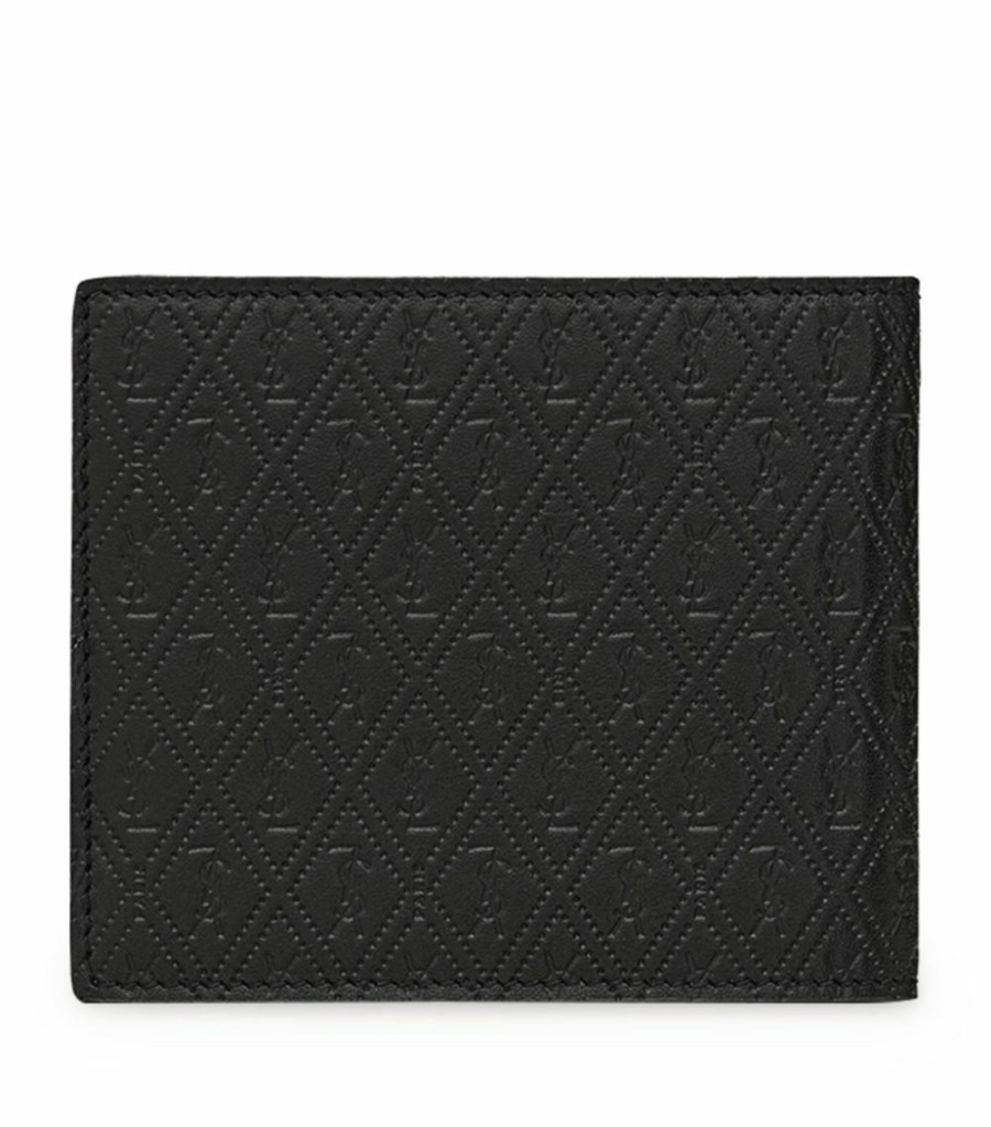 Men * | Hot Sale Saint Laurent Leather Monogram Wallet 1000 Wallets