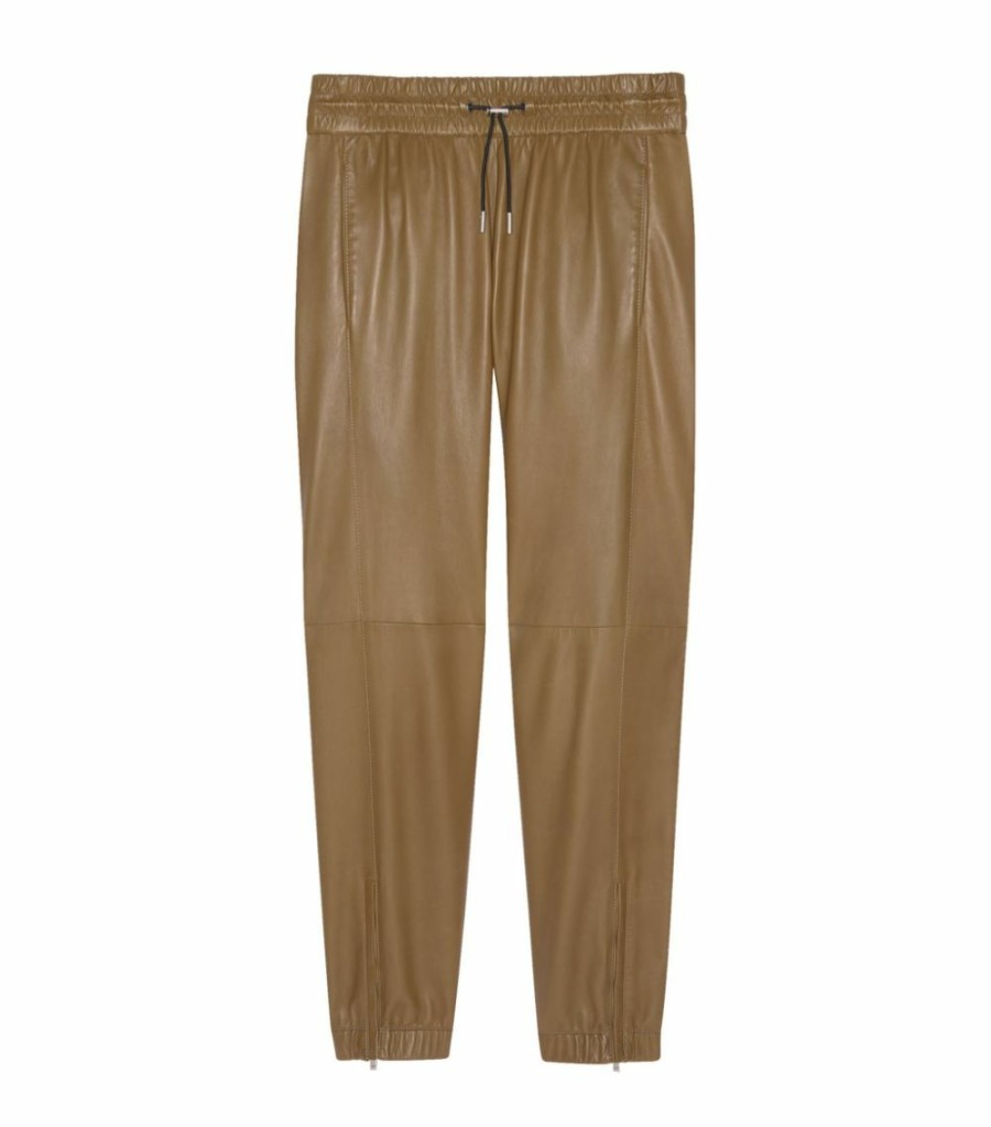 Women * | Cheapest Saint Laurent Leather Sweatpants 3265