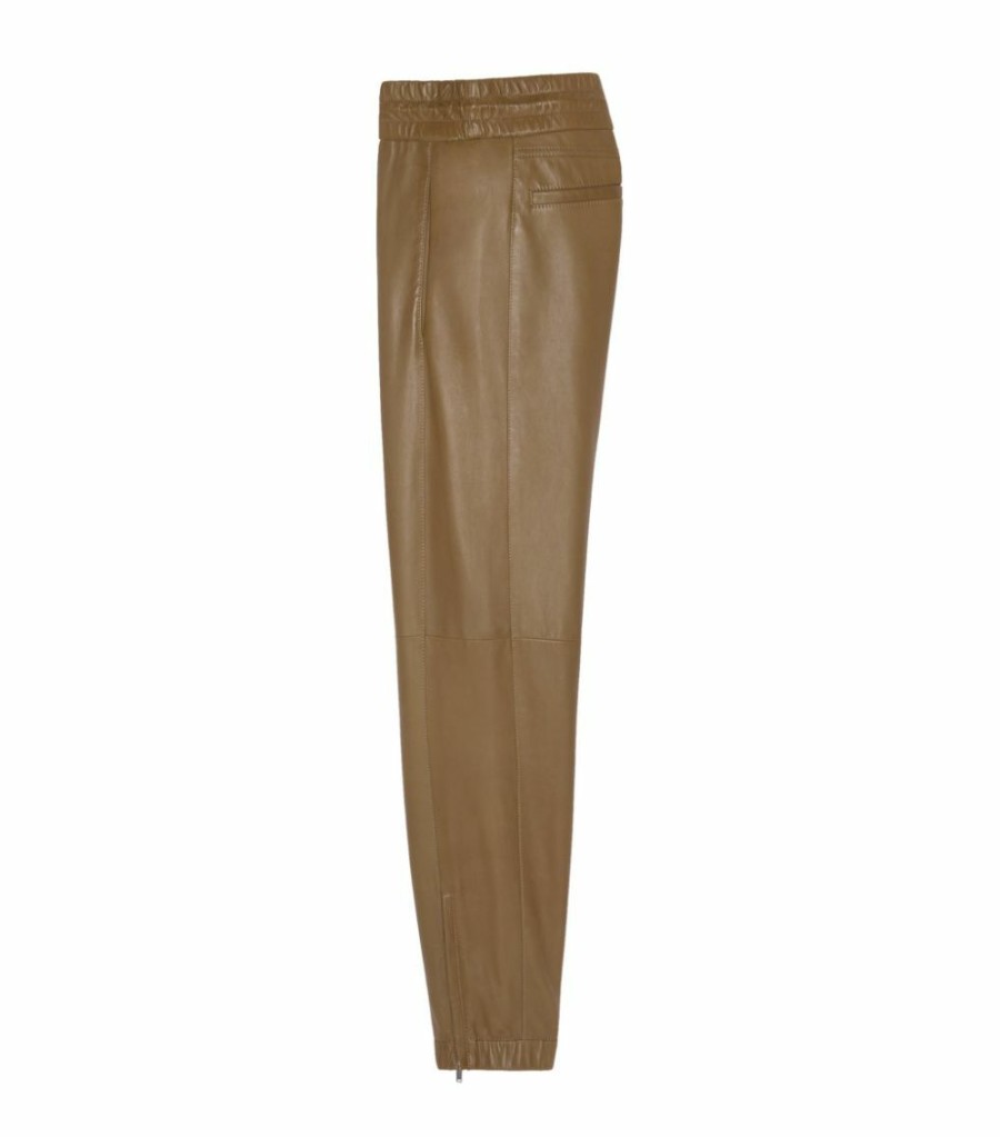 Women * | Cheapest Saint Laurent Leather Sweatpants 3265