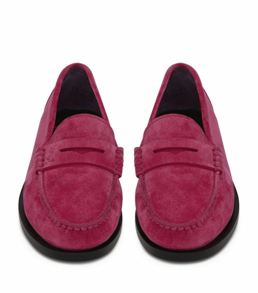 Men * | Best Deal Saint Laurent Suede Penny Loafers 5540