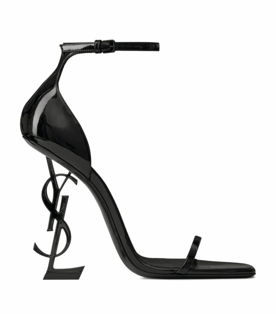 Women * | Best Reviews Of Saint Laurent Leather Opyum Sandals 110 1000 Heel Sandals