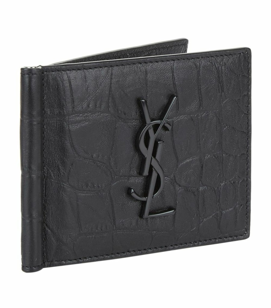 Men * | Best Sale Saint Laurent Monogram Money Clip Card Holder 1000 Cardholders