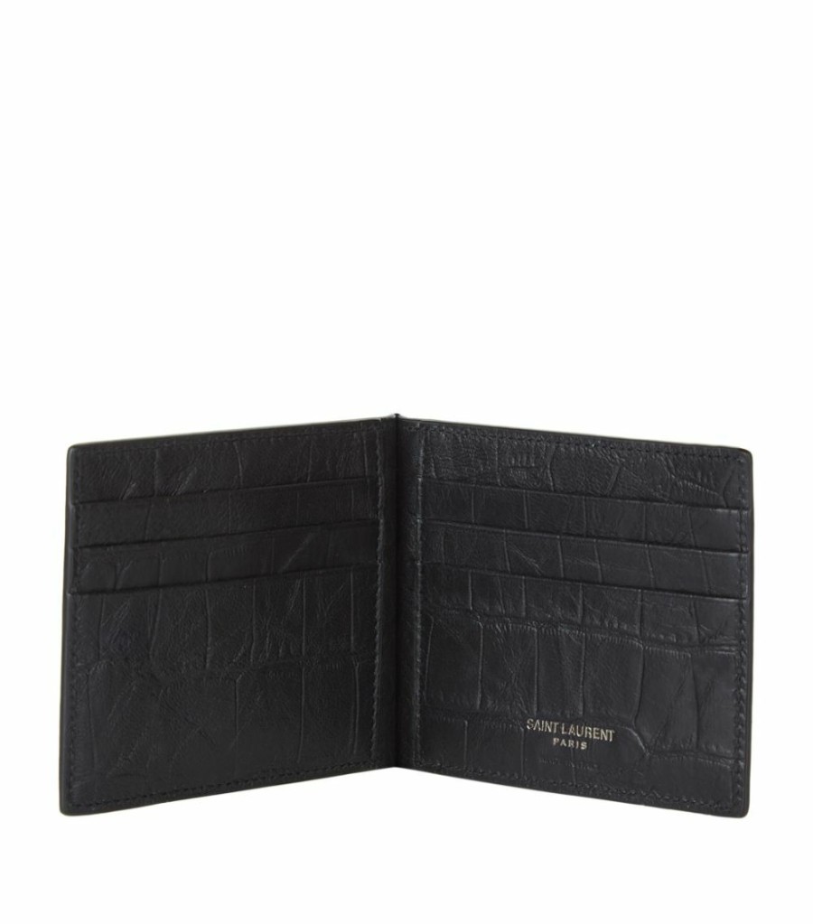 Men * | Best Sale Saint Laurent Monogram Money Clip Card Holder 1000 Cardholders