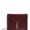 Women * | Best Deal Saint Laurent Cassandra Croc-Embossed Shoulder Bag 6475 Crossbody Bags