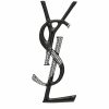 Jewellery & Watches * | Promo Saint Laurent Embellished Monogram Brooch 8191 Brooches