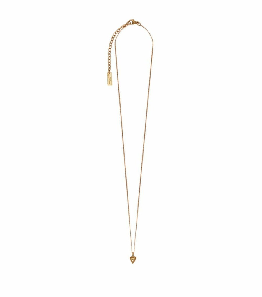 Jewellery & Watches * | Budget Saint Laurent Gold-Tone Heart Necklace 8060 Necklaces