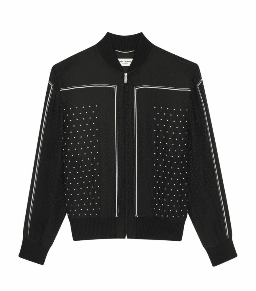 Men * | Discount Saint Laurent Silk Bomber Jacket 1095 Field Jackets