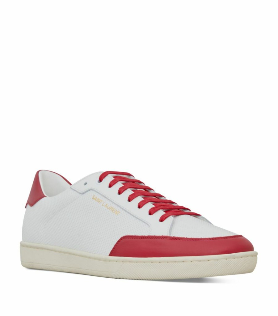 Men * | Deals Saint Laurent Leather Court Classic Sneakers 9068 Slip-On Sneakers