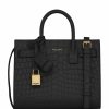 Women * | Best Sale Saint Laurent Nano Sac De Jour Croc-Embossed Tote Bag 1000 Tote Bags