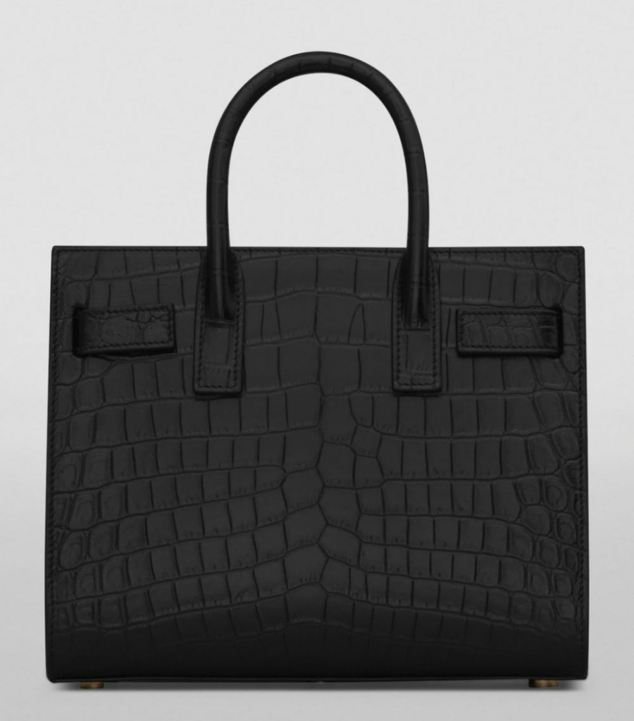 Women * | Best Sale Saint Laurent Nano Sac De Jour Croc-Embossed Tote Bag 1000 Tote Bags