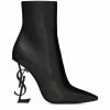 Women * | Promo Saint Laurent Leather Opyum Boots 110 1000 Ankle Boots