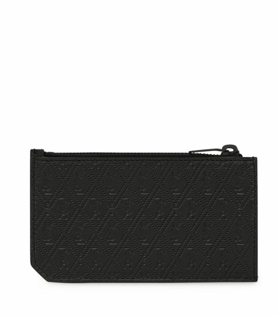 Men * | Best Pirce Saint Laurent Leather Fragments Card Case 1000 Cardholders