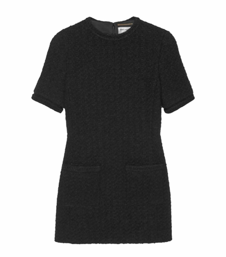 Women * | Hot Sale Saint Laurent Tweed Mini Dress 1000 Mini Dresses