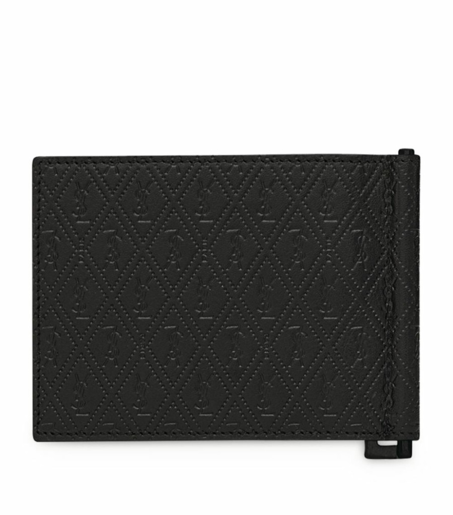 Men * | Budget Saint Laurent Leather Monogram Wallet 1000 Wallets