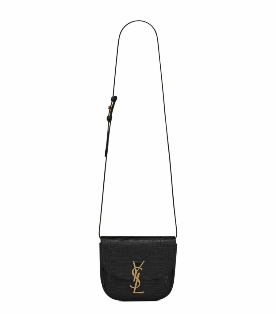 Women * | Brand New Saint Laurent Small Kaia Croc-Embossed Satchel 1000 Shoulder Bags