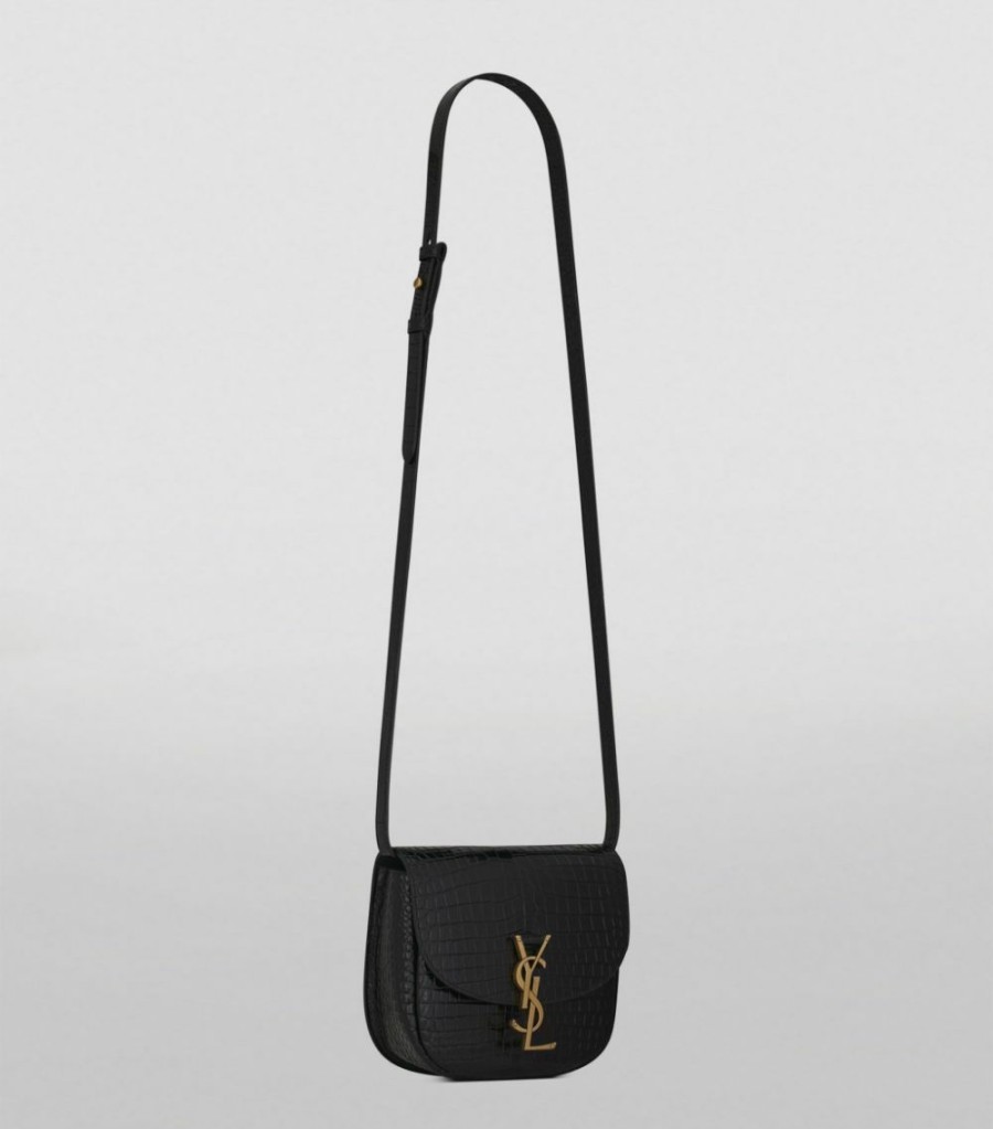 Women * | Brand New Saint Laurent Small Kaia Croc-Embossed Satchel 1000 Shoulder Bags