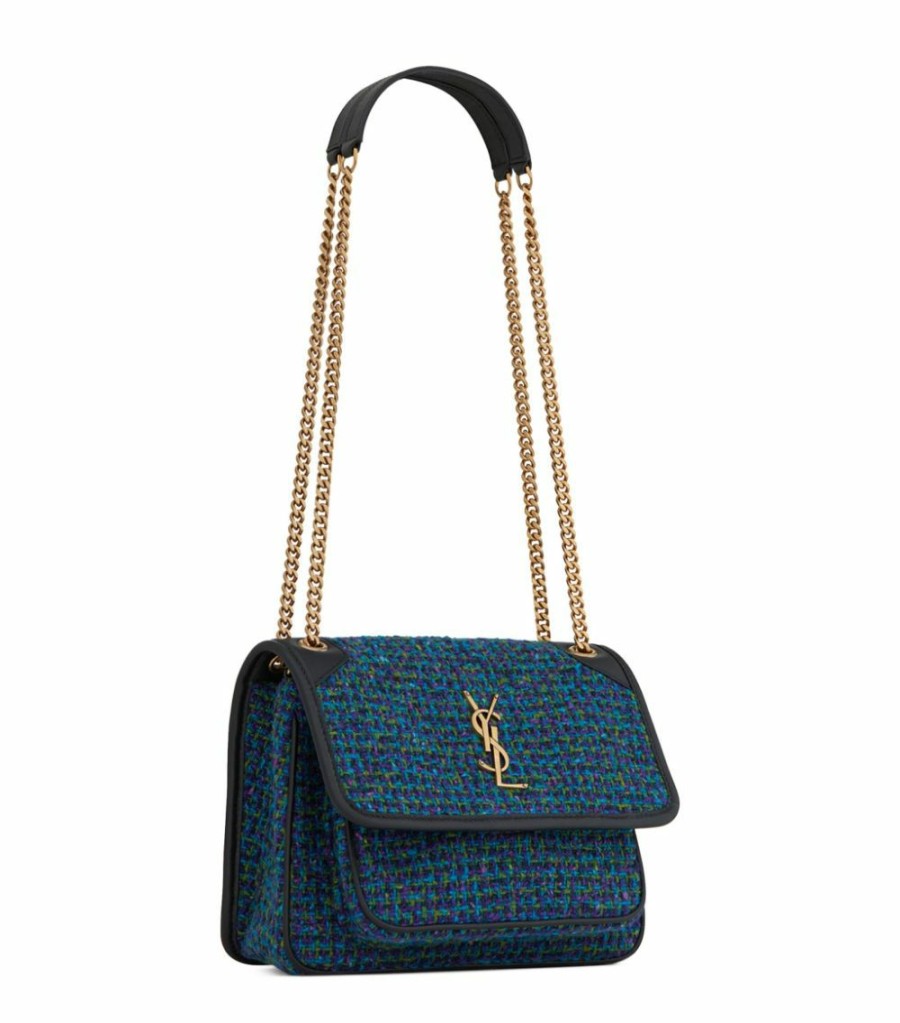 Women * | Flash Sale Saint Laurent Baby Niki Tweed Shoulder Bag 5172 Shoulder Bags