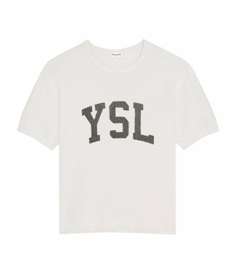 Women * | New Saint Laurent Logo Vintage T-Shirt 9766 T-Shirts