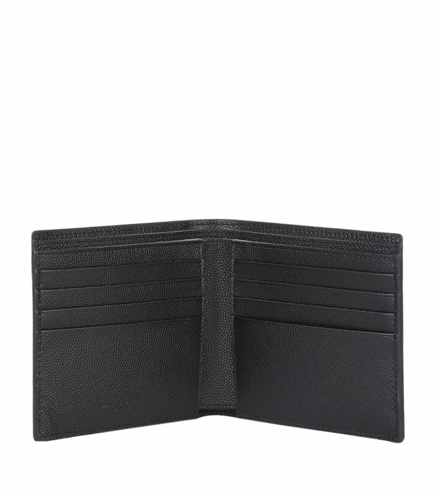 Men * | Wholesale Saint Laurent Grained Leather Bifold Wallet 1000 Wallets