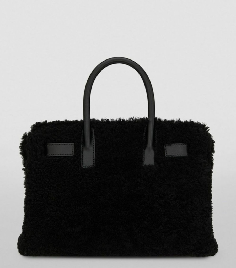 Women * | Brand New Saint Laurent Sac De Jour Shearling Tote Bag 1000 Shoulder Bags