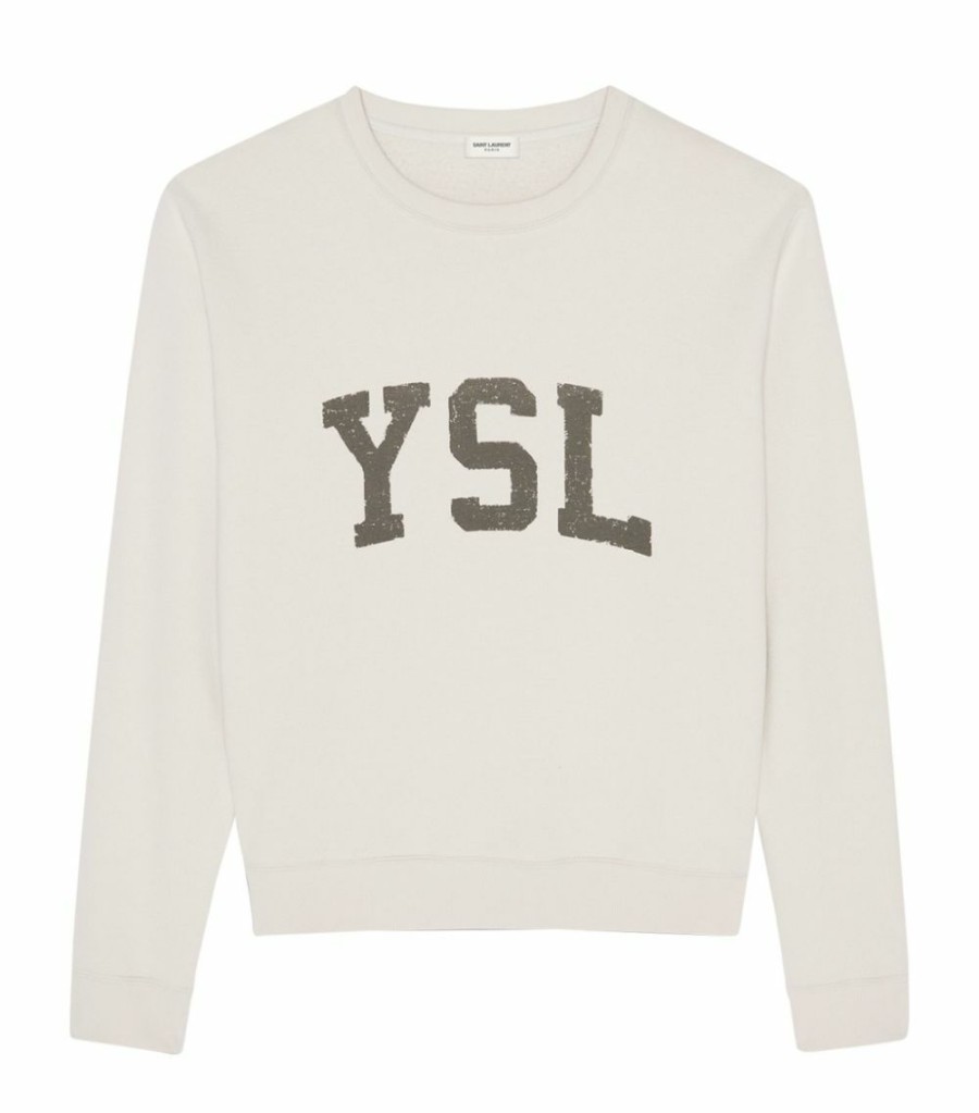 Women * | Budget Saint Laurent Logo Sweatshirt 9766 Sweatshirts