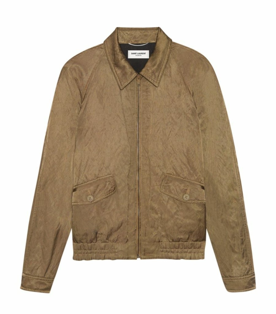 Men * | Top 10 Saint Laurent Metallic Jacket 3171 Field Jackets