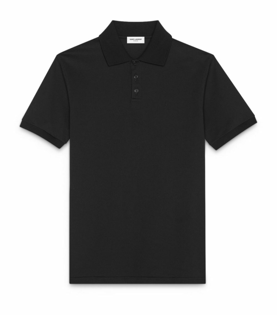 Men * | Buy Saint Laurent Cotton Polo Shirt 1000 Polo Shirts