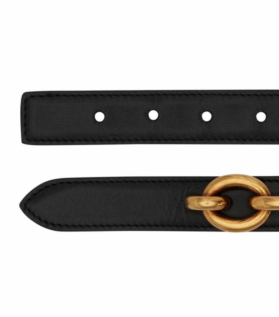 Women * | Wholesale Saint Laurent Leather Ring Buckle Belt 1000 Belts