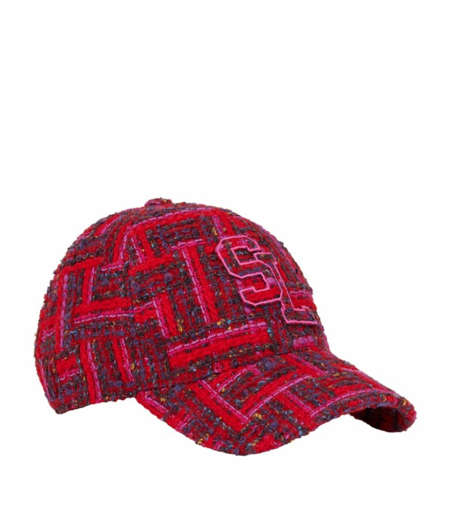 Women * | Coupon Saint Laurent Tweed Baseball Cap 6471 Caps