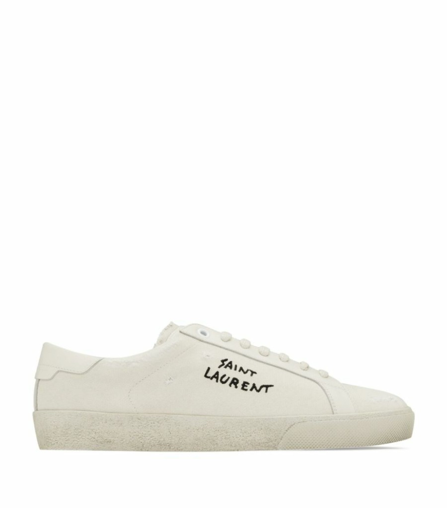 Men * | Best Deal Saint Laurent Canvas Court Classic Sl/06 Sneakers 9113 Low-Top Sneakers