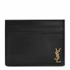 Men * | Discount Saint Laurent Leather Monogram Card Holder 1000 Cardholders