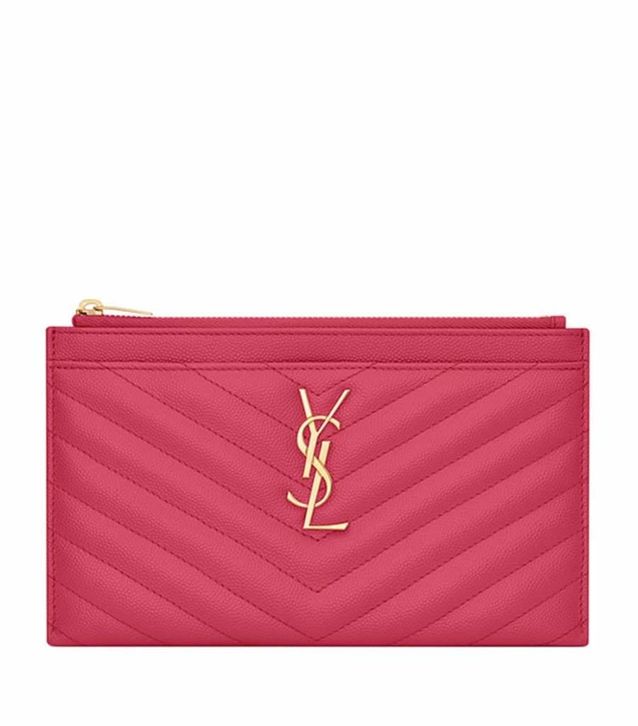 Women * | Wholesale Saint Laurent Monogram Matelasse Bill Pouch 5526 Wallets