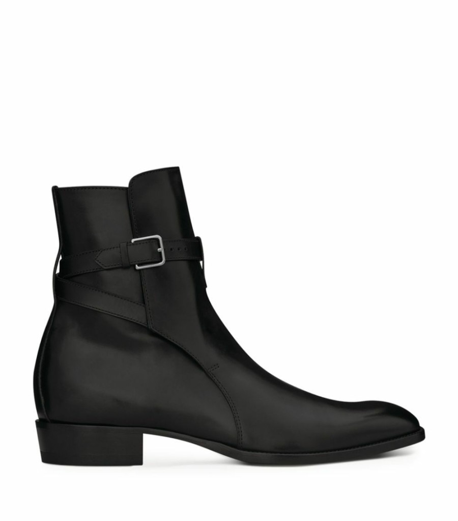 Men * | Best Pirce Saint Laurent Leather Wyatt Jodhpur Boots 1000 Chelsea Boots